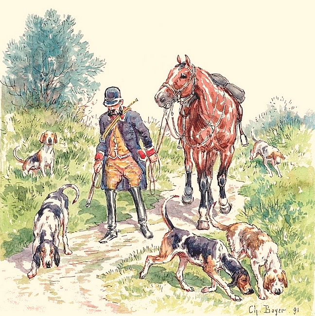Illustration tirée de l'ouvrage Les Chiens courants français pour la chasse du lièvre (1866) - E. de Vézins - Forestié (Montauban) (15)